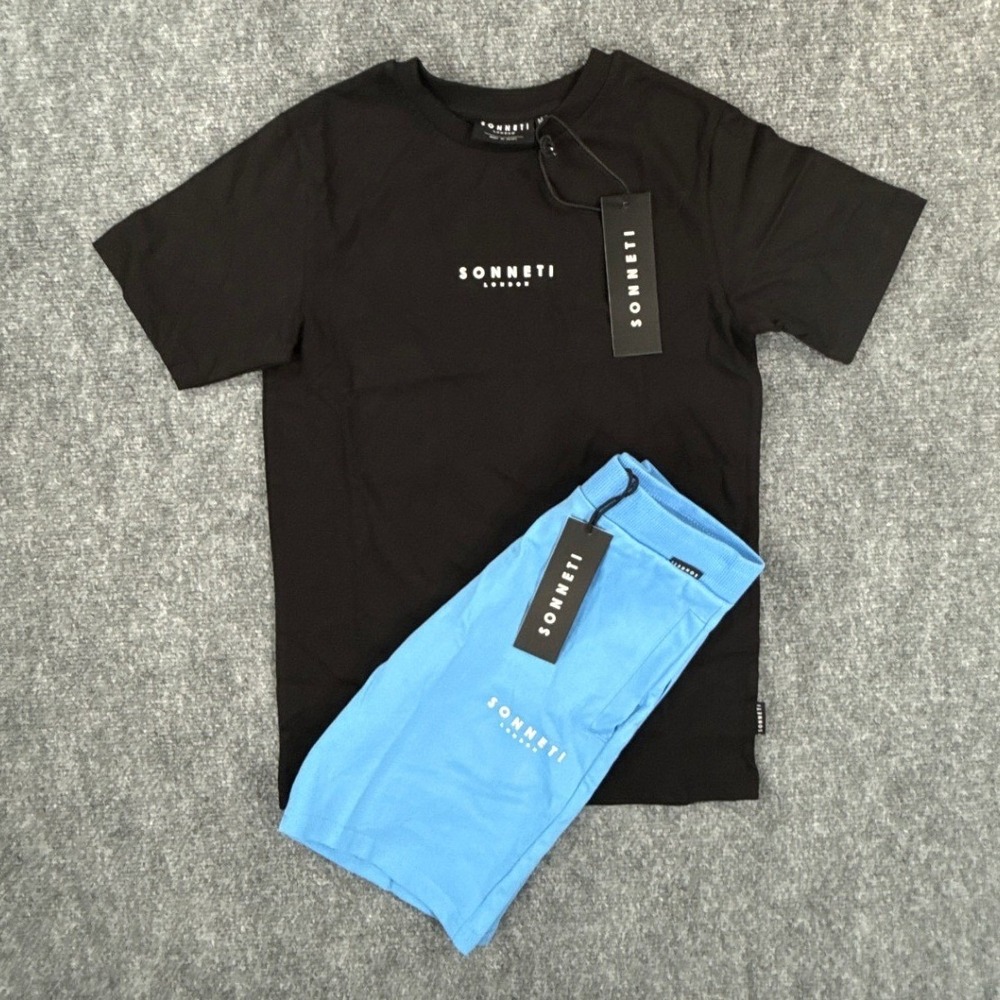 Sonneti London Boys Medium 10-12Yrs Core T Shirt French Terry Shorts 2PC Set NWT